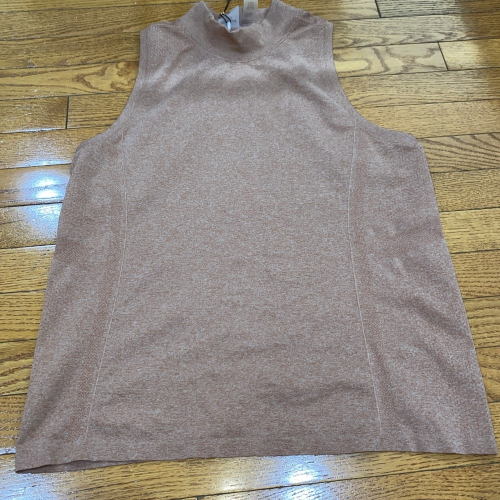 Calia Focus Seamless Sleeveless Mock‎ Neck Top XL Women's Golf Dark Orange
